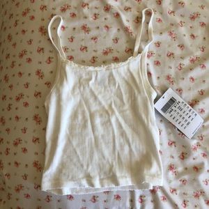 Brandy Melville Belle Ribbed Lace Tank